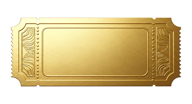Ornate Golden Ticket PNG Transparent | Vintage Retro Event Pass Promo Design Element