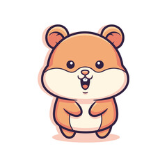 Obraz premium Adorable Hamster Cartoon Character Illustration