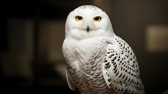 Majestic Snowy Owl Portrait: Captivating Gaze