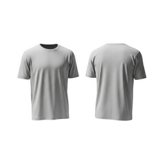 Simple gray t-shirt isolated on transparent background