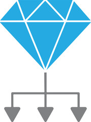 Blue Decision Node Diamond Flat Vector for Flowchart Logic, business process mapping, software logic diagrams, and project management presentations.