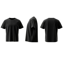 Black t-shirt display isolated on transparent background