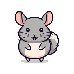Adorable Chinchilla Cartoon Illustration