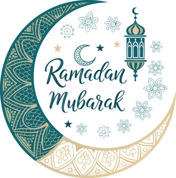 Ramadan Mubarak With Chand And Stars