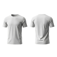 Blank light gray t-shirt mockup isolated on transparent background