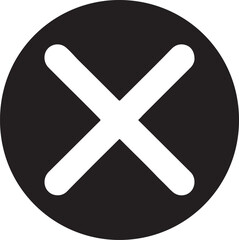 Fototapeta premium Circle with White Cross Icon, Close Button, Simple Design