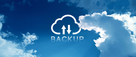 Backup files and data on internet with cloud storage technology that sync all online devices and computers with network connection, protection against loss. not ai