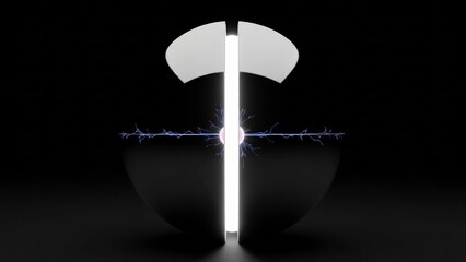 A sleek, modern device emits a bright, glowing light in a dark room