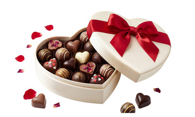 Heart-shaped box of assorted chocolates