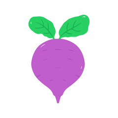 Cartoon Purple Radish Turnip Vegetable Food