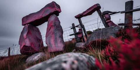 Stone gate opening with meteorite light burst epic reveal mood fantasy cinematic tone, Realistic Photo