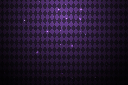 Seamless Purple Diamond Pattern with Glowing Light Effects for Elegant Background Design