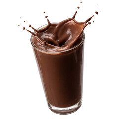 Rich chocolate milkshake splashing