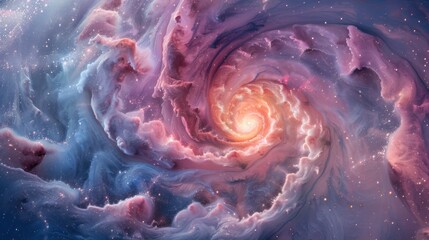 dreamy pastel galaxy swirl with soft pink, lavender, and cyan clouds