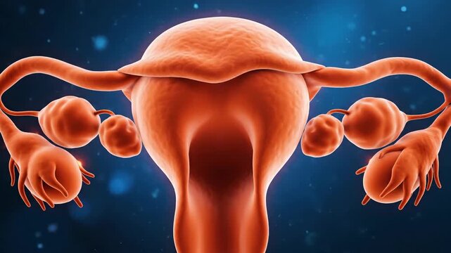 Anatomical illustration of the female reproductive system