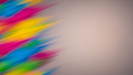 Vibrant multicolored streaks on gray background with motion blur