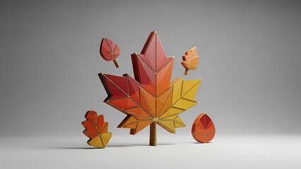 Abstract pizza slice illustration with vibrant red and yellow gradient