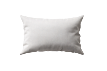 Light gray rectangular throw pillow with clean seams and soft minimal look isolated on transparent background.
