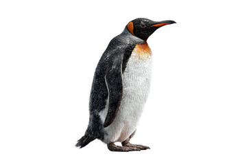 Obraz premium Standing penguin with detailed feather texture and confident posture isolated on transparent background. 