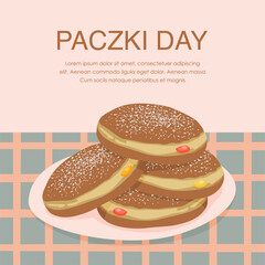 vector paczki day poster template