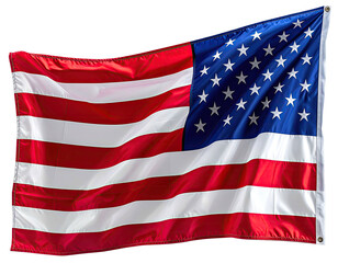 Obraz premium A vibrant, close-up shot of the USA flag waving against a plain black background