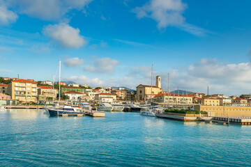 Obraz premium San Vincenzo Harbor and Town View, Tuscany coast