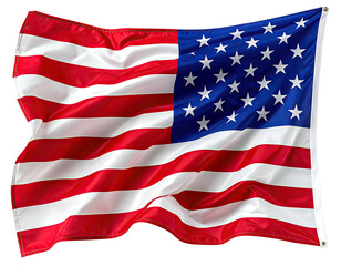 Fototapeta premium A vibrant, waving depiction of the national banner, rendered with glossy texture, floating freely