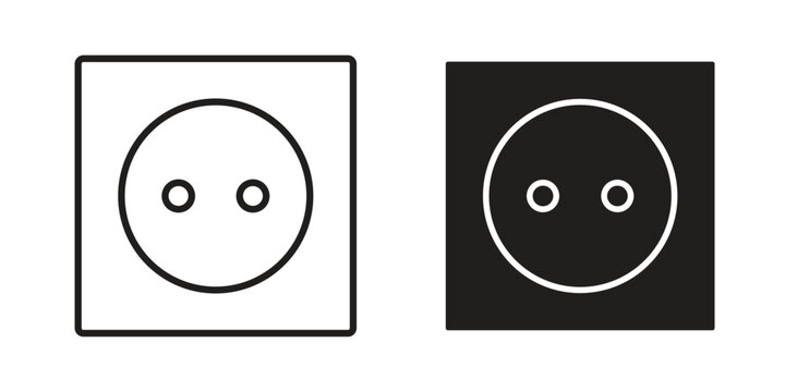 Round socket icons symbol, logo illustration. Vector graphics set