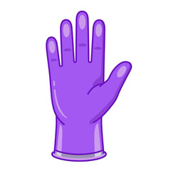 Obraz premium Bright purple protective glove cartoon illustration ready for household cleaning or medical use