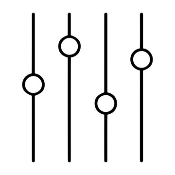 Minimalist Black and White Vector Icon Representing Audio Mixing Sliders and Controls
