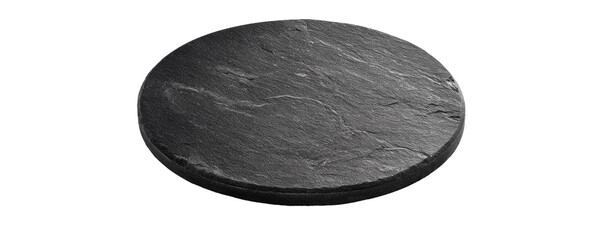 Circular dark gray stone coaster or plate