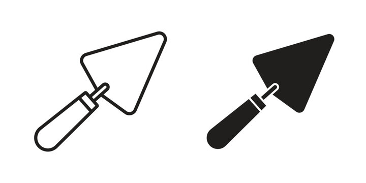 Trowel icons symbol, logo illustration. Vector graphics set
