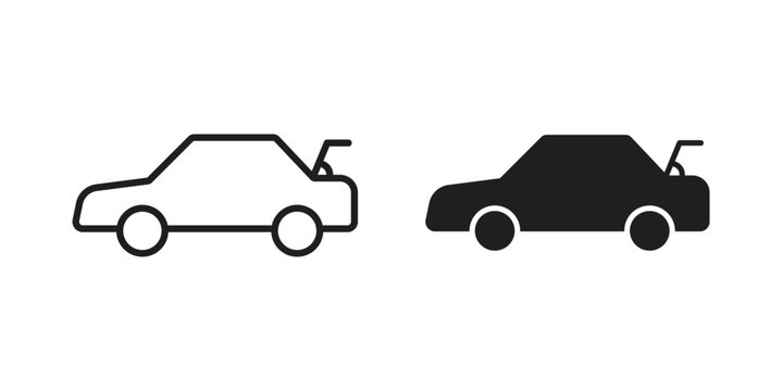 Trunk open icons symbol, logo illustration. Vector graphics set