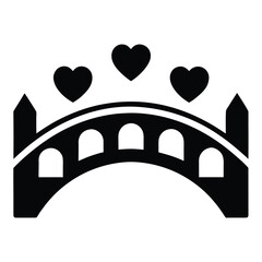 bridge of hearts vector icon