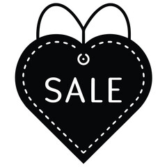 valentine sale tag vector icon