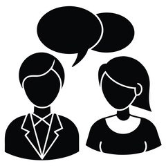 speech bubble couple icons vector icon