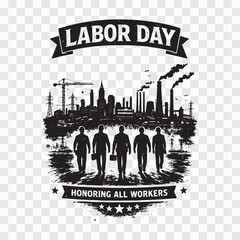 Vintage Labor Day Emblem Honoring Workers with Tools and Flag