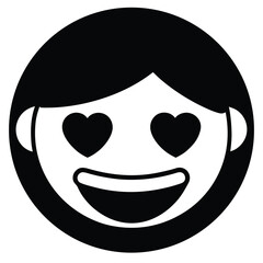 smiling face with heart eyes vector icon