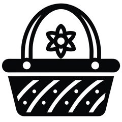 romantic picnic basket vector icon