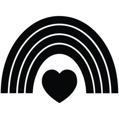 rainbow with heart vector icon