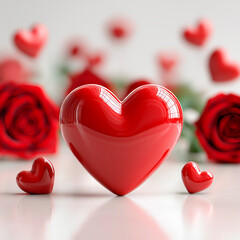 Romantic composition symbolizing love, passion and feelings, perfect for Valentine's Day, weddings and love cards.