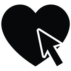 mouse cursor heart vector icon