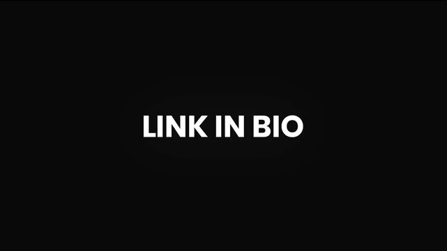 Link In Bio Distorted Glitch Text Animation 4K &ndash; Social Media Navigation Prompt for Profile Traffic