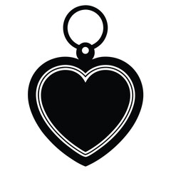 locket heart open vector icon