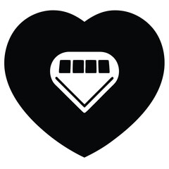 keyboard key heart vector icon