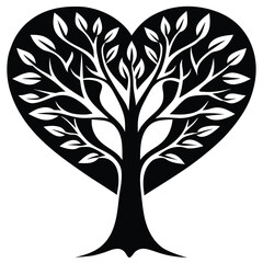 heart tree vector icon