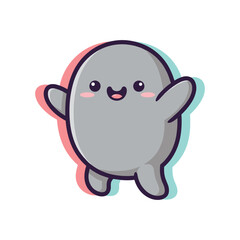 Obraz premium Adorable Cartoon Blob Character Illustration