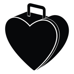 heart suitcase vector icon