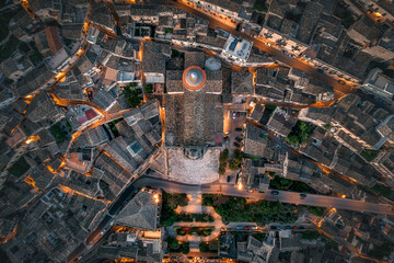 Aerial Dusk View of Duomo di San Giorgio, Modica