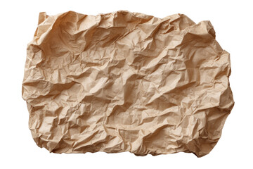 Obraz premium Crinkled, light beige paper sheet, irregularly wrinkled and textured
